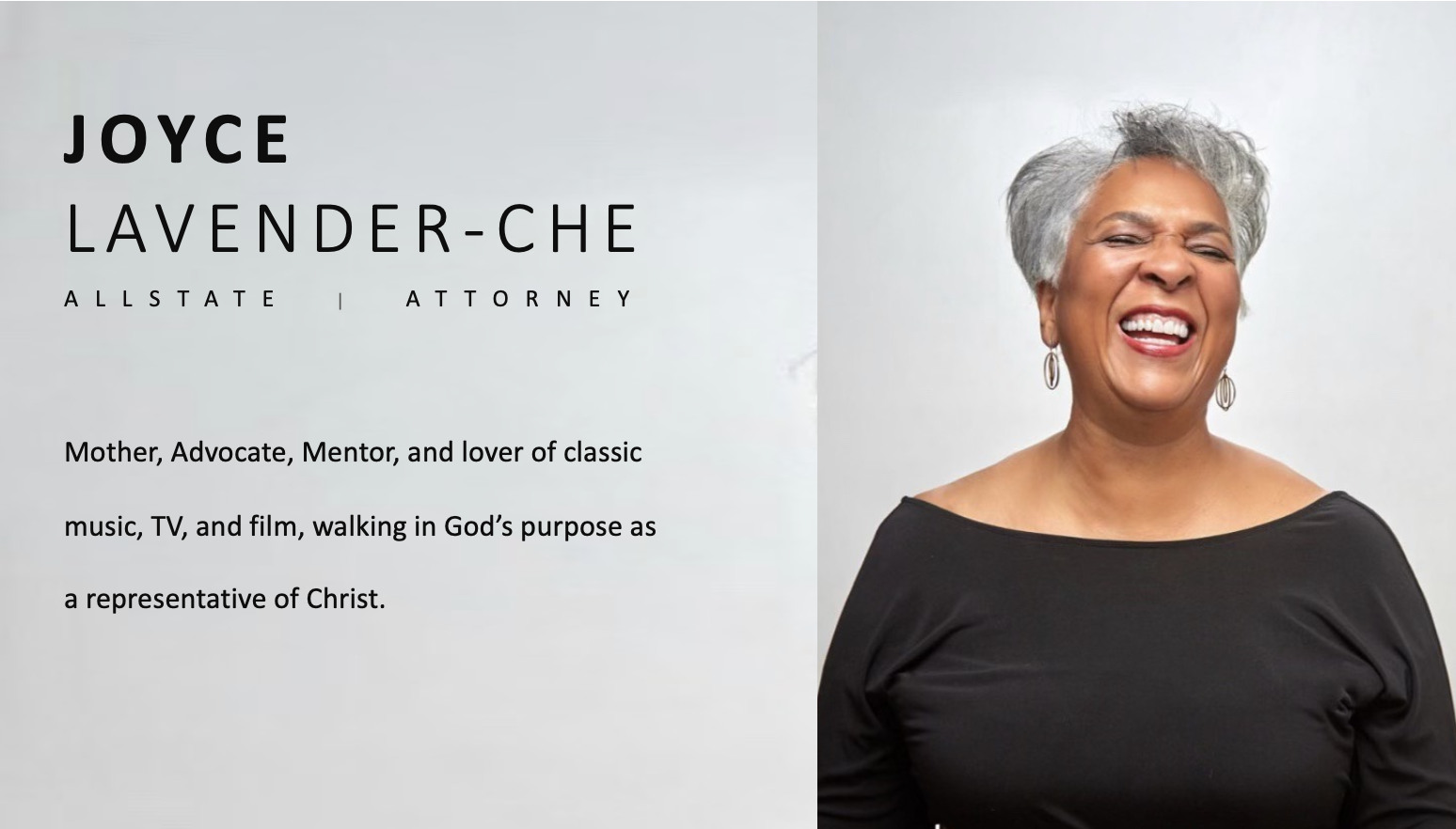 Joyce Lavender-Che presenter slide from Faith, Family and Finance 2023