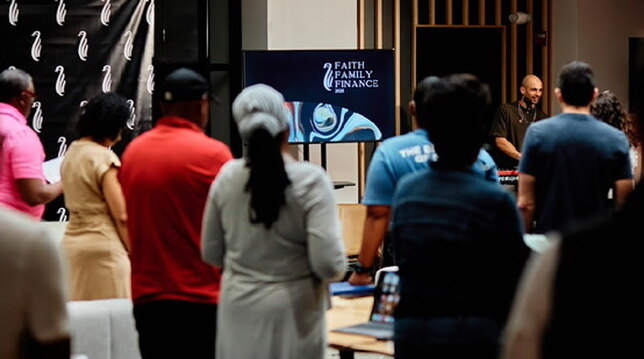 Guests gathered for a Faith, Family and Finance program
